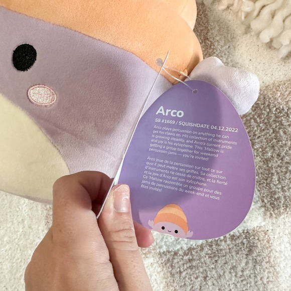 NWT Hermit Crab Easter limited edition squishmallow Arco, purple and orange 8” - Picture 5 of 5